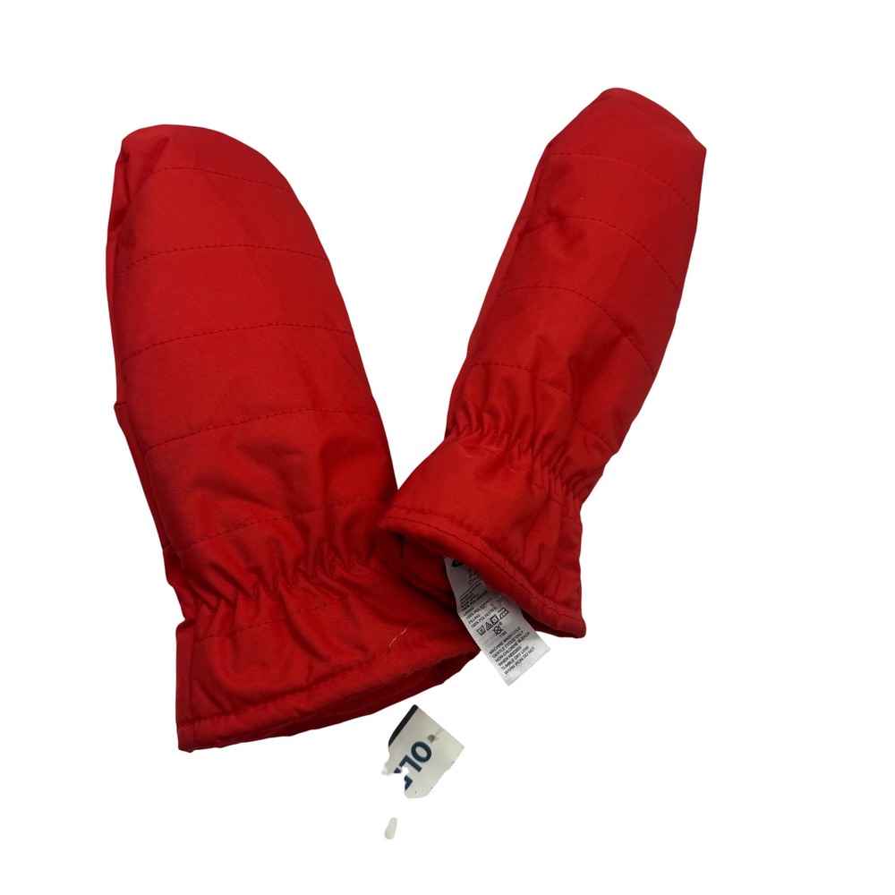 Old Navy Red Quilted Winter Mittens S/M Puffer Fleece Lined 393357-00-1 NEW